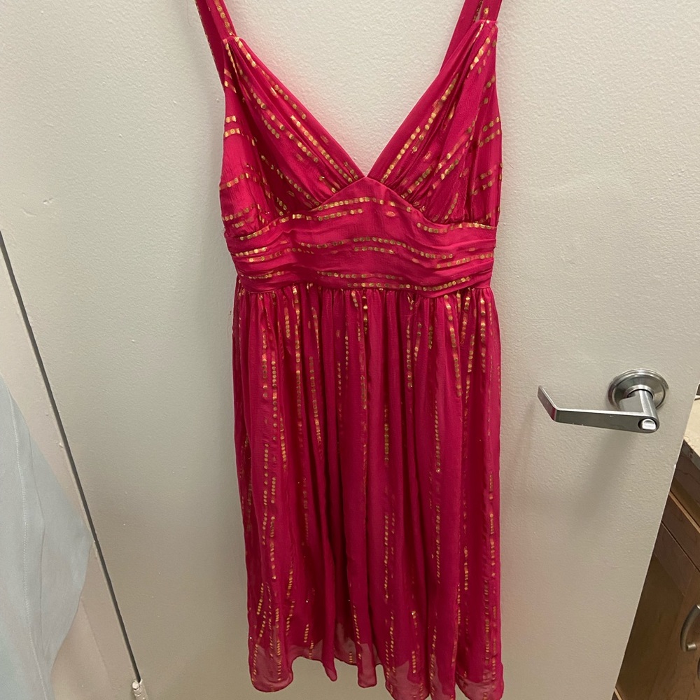 Milly hot pink and gold summer dress size 4/s